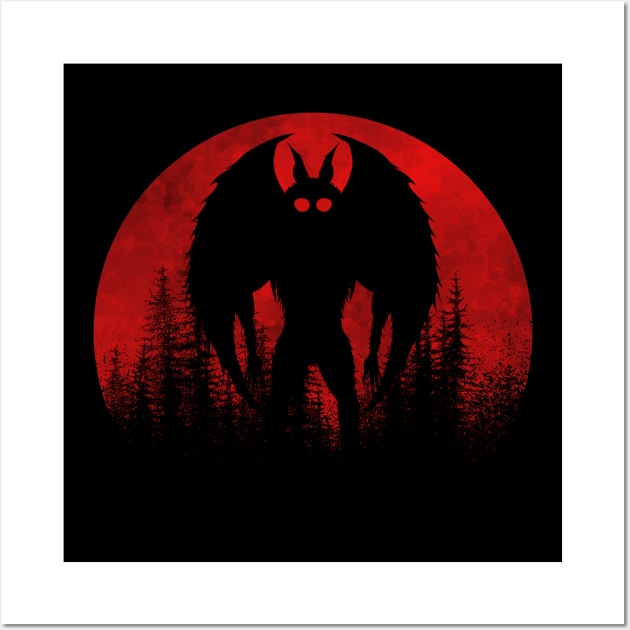 Mothman Moon Wall Art by Tesszero